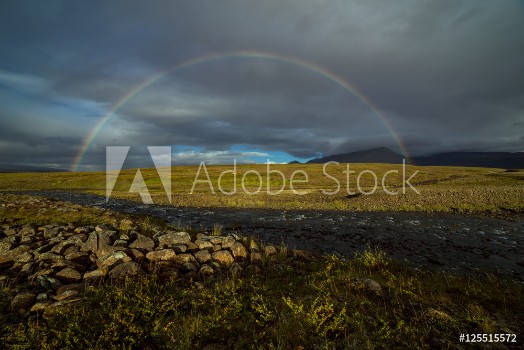 Picture of Rainbow over the mountain tundra Polar Urals Russia